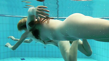 Nastya and Libuse sexy fun underwater